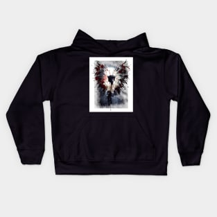 Gothic Abstract Black Rose Art Kids Hoodie